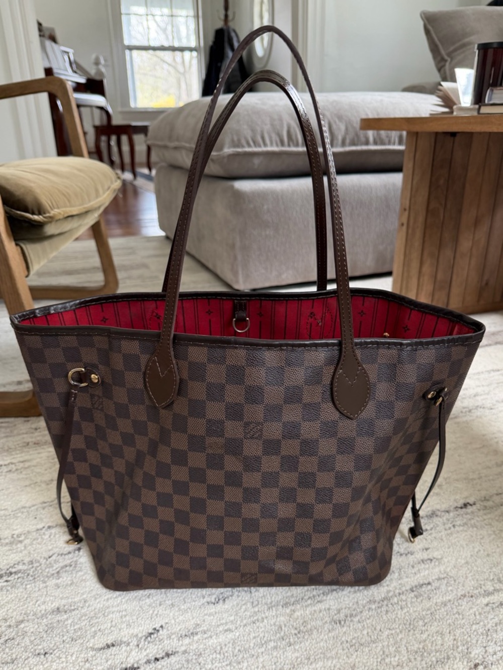 Louis Vuitton MM Damier Ebene Neverfull Tote - Picture 4 of 13